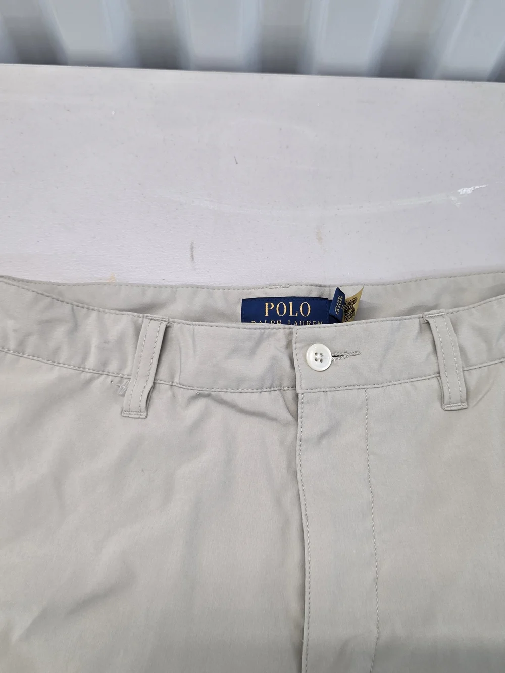 Polo Ralph Lauren Chino Khaki Polyester Shorts Men's Size 32x9.5